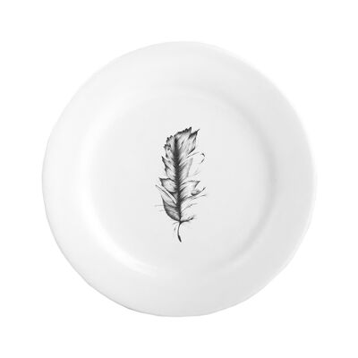 Biro/ Pencil Feather, Ceramic Plate ,