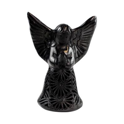 Schutzengel aus schwarzer Keramik, Deko Engel
