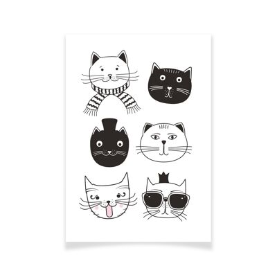 Textile Tattoo Heads cats 2