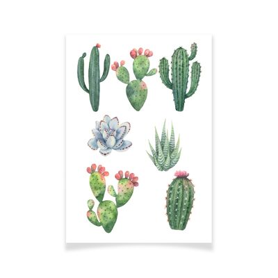 Tatuaje textil de cactus