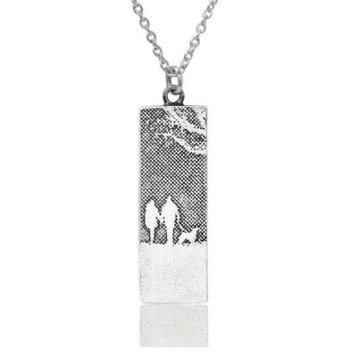 COUPLE & DOG NECKLACE IN STERLING SILVER , LCWP/S