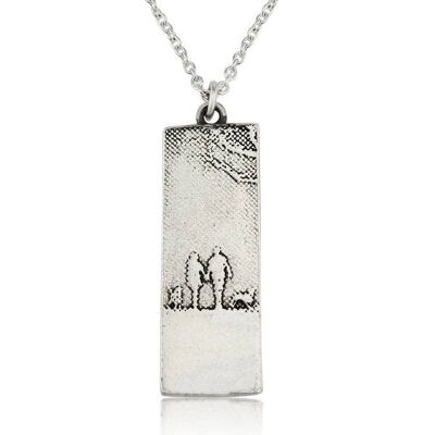 COUPLE AND DOG NECKLACE WITH TWO DOGS, STERLING SILVER , LCWP2/S