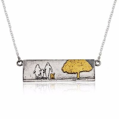 DOG LOVERS FAMILY TREE NECKLACE, STERLING SILVER , LDLFN/SG