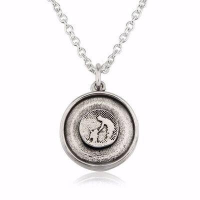 DOG LOVERS SILVER MEDAILLON, OXIDIERTES STERLINGSILBER, SLLMBF/S