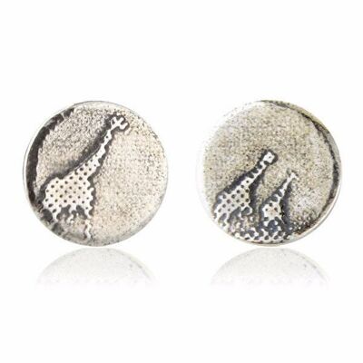 GIRAFFE FAMILY STUD EARRINGS, SILVER WITH 22CT GOLD VERMEIL , GS/S