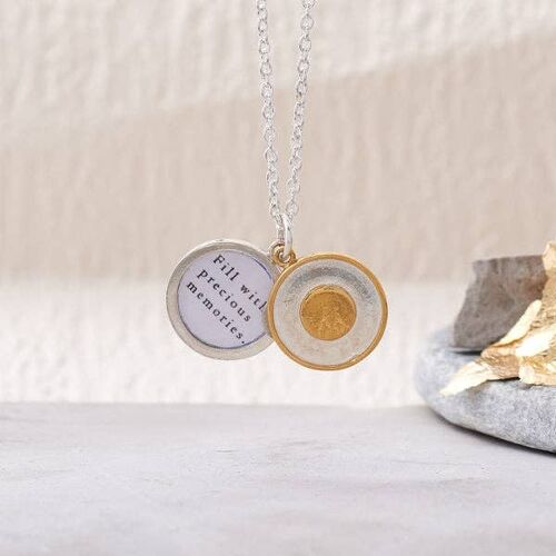 GIRAFFE LOVERS PHOTO LOCKET, STERLING SILVER & GOLD VERMEIL , SLLG2/G