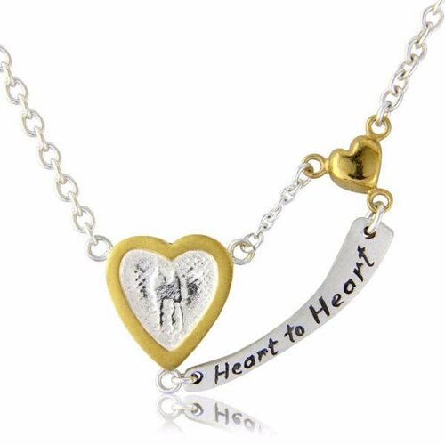 HEART TO HEART NECKLACE WITH ENGRAVED , STERLING SILVER , H2HN/GF