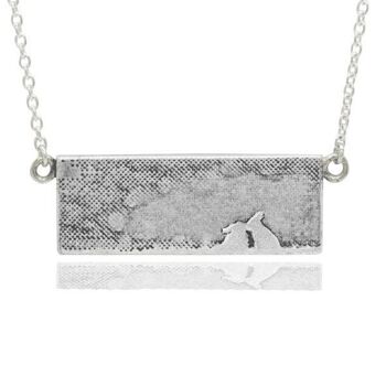 COLLIER LAPIN KISSING BUNNY, ARGENT MASSIF OXYDÉ, CLY-LKBN/BG 3