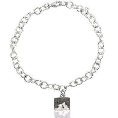 BRACCIALE KISSING BUNNY CONIGLIO CON CIELO NOTTURNO, ARGENTO STERLING, KBB/BS