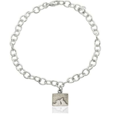 BRACCIALE KISSING BUNNY CONIGLIO CON CIELO NOTTURNO, ARGENTO STERLING, KBB/S