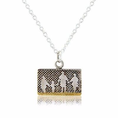 COLLANA FAMIGLIA LITTLE BEACH, ARGENTO STERLING E ORO VERMEIL , SBFP