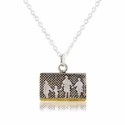 LITTLE BEACH FAMILY NECKLACE, STERLING SILVER & GOLD VERMEIL , SBFP