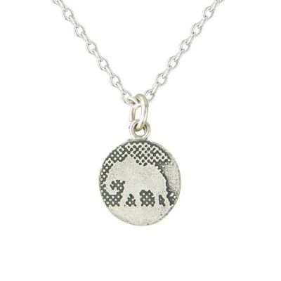 LITTLE ELEPHANT NECKLACE, STERLING SILVER & OXIDISED DETAIL , EP/S
