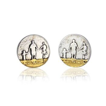 BOUCLES D'OREILLES LITTLE ROUND BEACH FAMILY STUD, ARGENT STERLING, RBFS