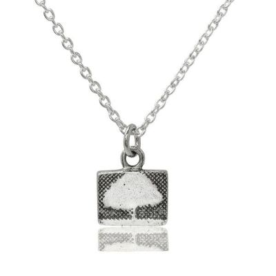 COLLIER PETIT ARBRE EN ARGENT MASSIF AVEC DÉTAIL OXYDÉ, CFTP/S