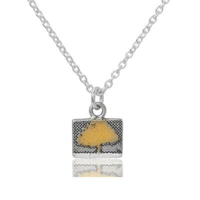 COLLIER PETIT ARBRE EN ARGENT MASSIF AVEC DÉTAIL OXYDÉ, CFTP/SG