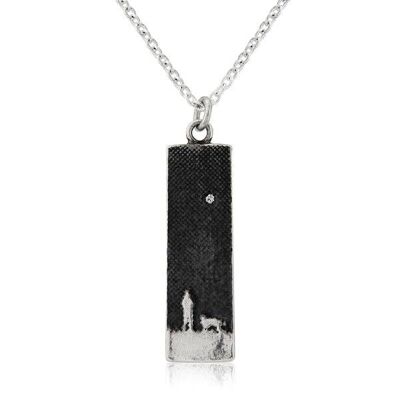 COLLIER MOONLIT SKY GOLDEN DOG, ARGENT AVEC ÉTOILE EN DIAMANT, DIA-NSP/BS