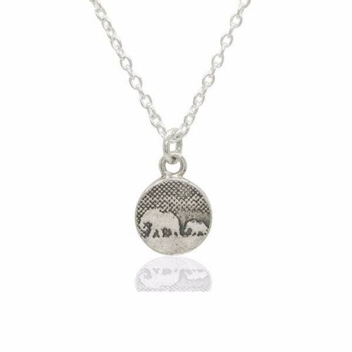 MOTHER & BABY ELEPHANT PENDANT, STERLING SILVER , SMBEP