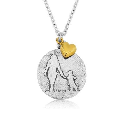 MOTHER & CHILD NECKLACE (ROUND), STERLING SILVER , LRMHP1/S