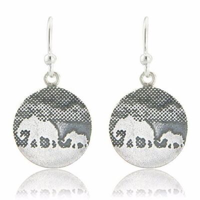 ORECCHINI MADRE E BAMBINO ELEFANTE, ARGENTO STERLING , MBE/S