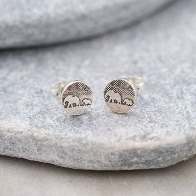 MOTHER AND BABY SILVER ELEPHANT EARRINGS, STERLING SILVER , MBES/S
