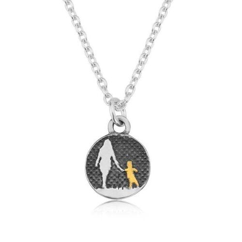 MOTHER AND CHILD NECKLACE (SMALL), STERLING SILVER , SRMP1/BG