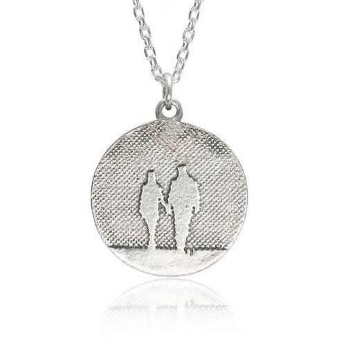 ROUND SILVER COUPLE NECKLACE, STERLING SILVER , RCP/S