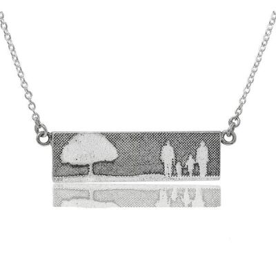 COLLAR ÁRBOL DE LA FAMILIA DE PLATA, PLATA DE LEY, LCFN4/S