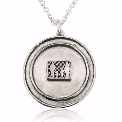 SILBER FAMILIE MEDAILLON, STERLING SILBER MIT OXIDIERTEN DETAILS, LLCF