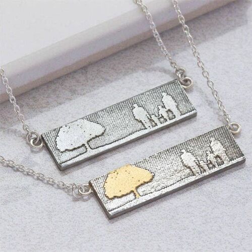 SILVER FAMILY TREE NECKLACE, STERLING SILVER , LCFN4/SG