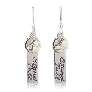 BOUCLES D'OREILLES STAND TALL GIRAFE CHARM, ARGENT STERLING, STE/S