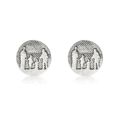 STERLING SILVER FAMILY EARRINGS WITH OXIDISED DETAIL , SRFS/S