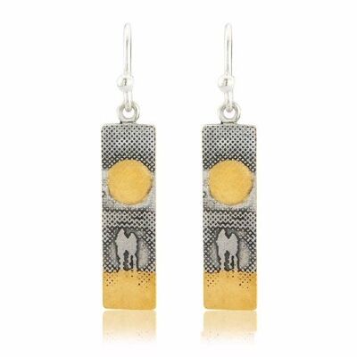 SUNSET COUPLE EARRINGS, STERLING SILVER & 22CT GOLD VERMEIL , SCE