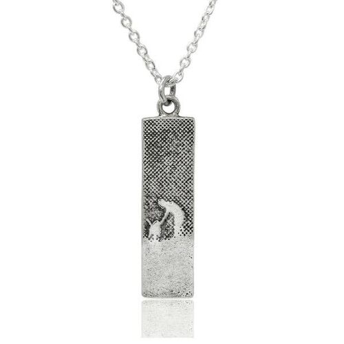 WALK WITH ME SILVER DOG NECKLACE, OXIDISED STERLING SILVER , SMBFP/S