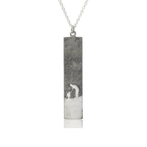WALK WITH ME SILVER DOG NECKLACE, OXIDISED STERLING SILVER , LMBFP/S