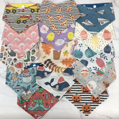 Lot de bandanas faits à la main LuckyDip - Saisonnier Noël Pâques