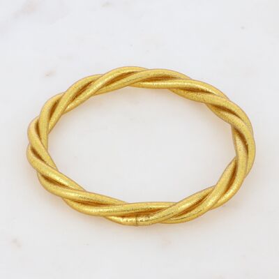 Bracciale rigido buddista attorcigliato taglia L - Oro