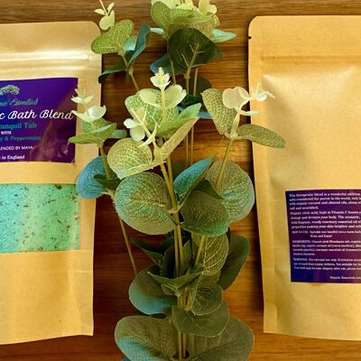 Peppermint & Rosemary Luxury Natural Bath Blend in Eco-Pouch 250g