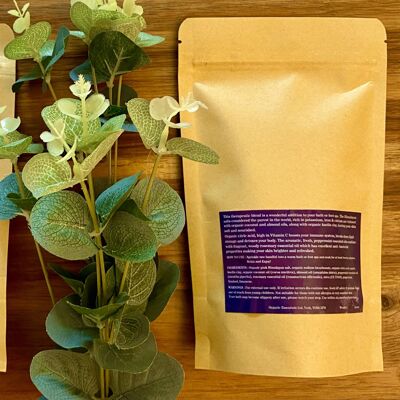 Peppermint & Rosemary Luxury Natural Bath Blend in Eco-Pouch 250g