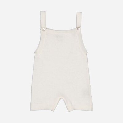 Ecru wool and cashmere short dungarees