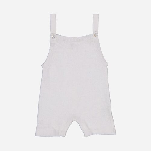 Salopette courte en laine et cachemire perle layette