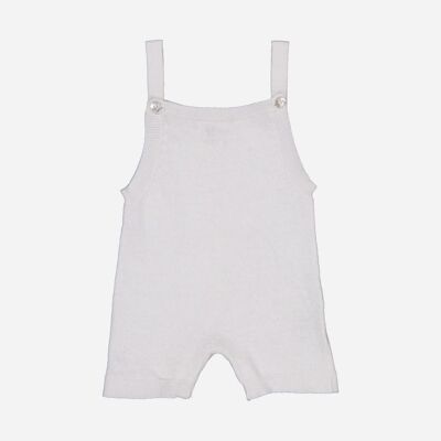 Short dungarees in wool and cashmere perle layette