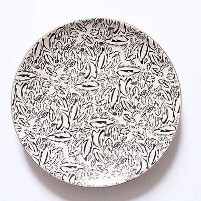 Cheshire Dinner Plate White Leaves - Set of 4