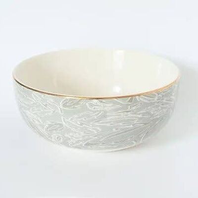 Cheshire Grey Cereal Bowl Grey Leaves - Set of 4