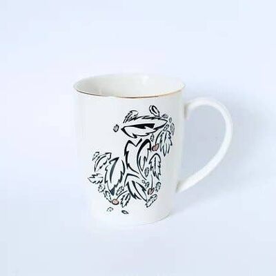 Cheshire Mug White Leaves - Set of 2