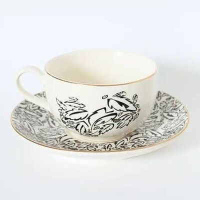 Cheshire Tea Cup White Leaves - Set of 2