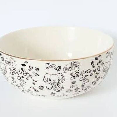 Kenya Cereal Bowl White Safari - Set of 4