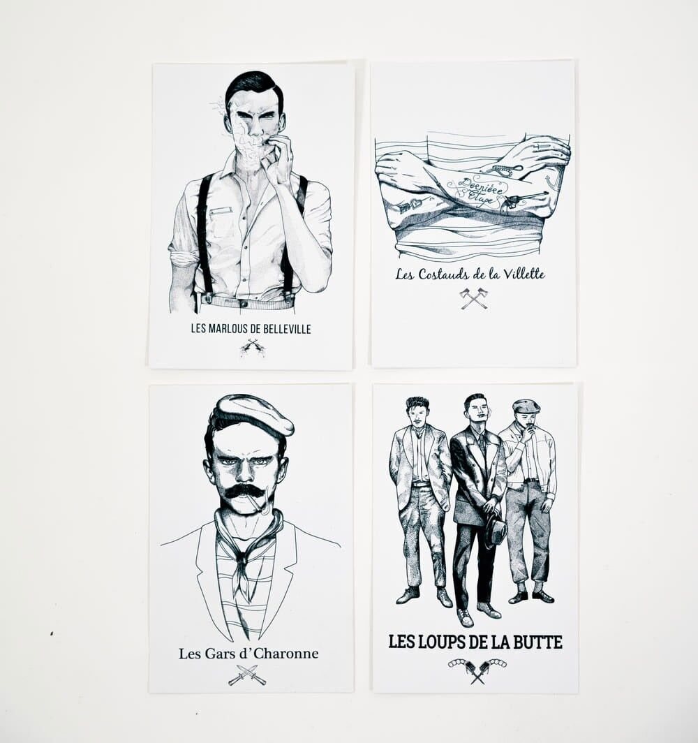 Lot 4 cartes de gang