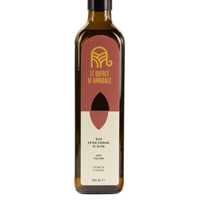 Bouteille en verre d'huile d'olive extra vierge 0,75 lt