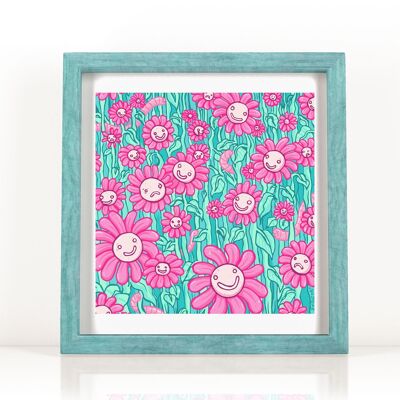 No Only Pretty Flowers stampa d'arte in edizione limitata | Illustrazione surreale pop | Decorazione murale con fiori per gli amanti del giardinaggio eccentrici di Zubieta A3